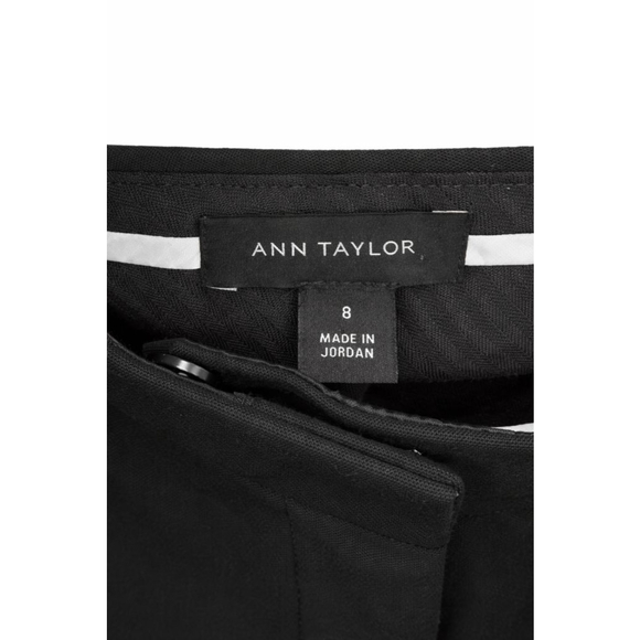 Ann Taylor Black Dress Pants Size 8 Slim Fit Scallop Side Career Work Stretch - Picture 5 of 7